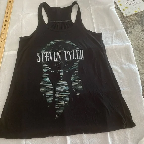 Steven Tyler tank top Dreamcatcher racer back in black. Size L   NWOT - Picture 10 of 11